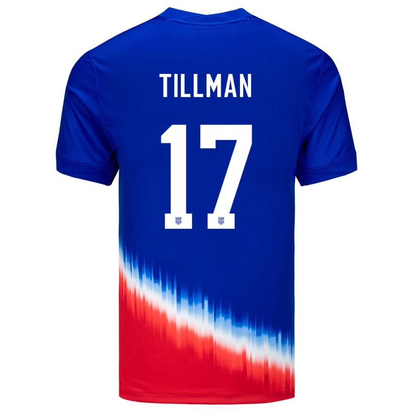 Niño Camiseta Estados Unidos Malik Tillman #17 Azul 2ª Equipación 24-26 La Camisa Perú