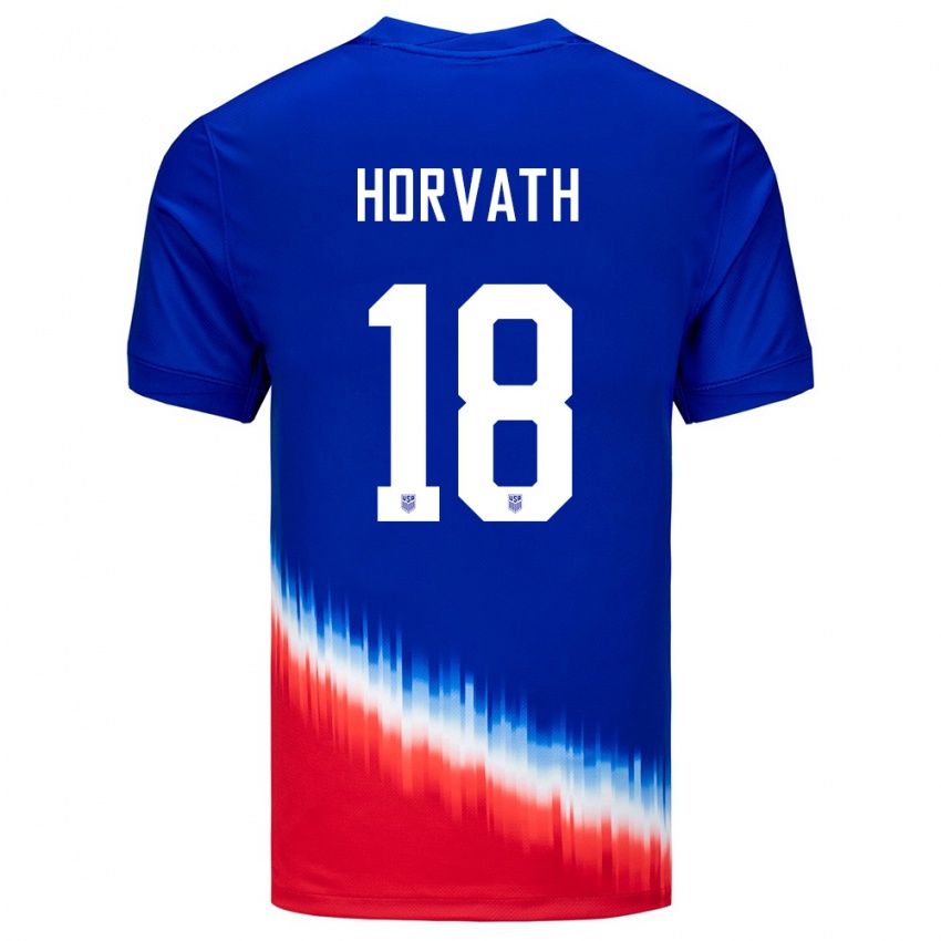 Niño Camiseta Estados Unidos Ethan Horvath #18 Azul 2ª Equipación 24-26 La Camisa Perú