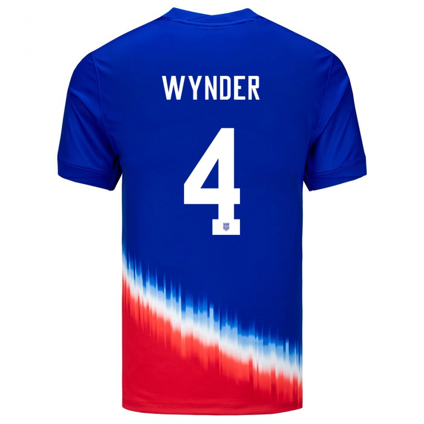 Niño Camiseta Estados Unidos Joshua Wynder #4 Azul 2ª Equipación 24-26 La Camisa Perú