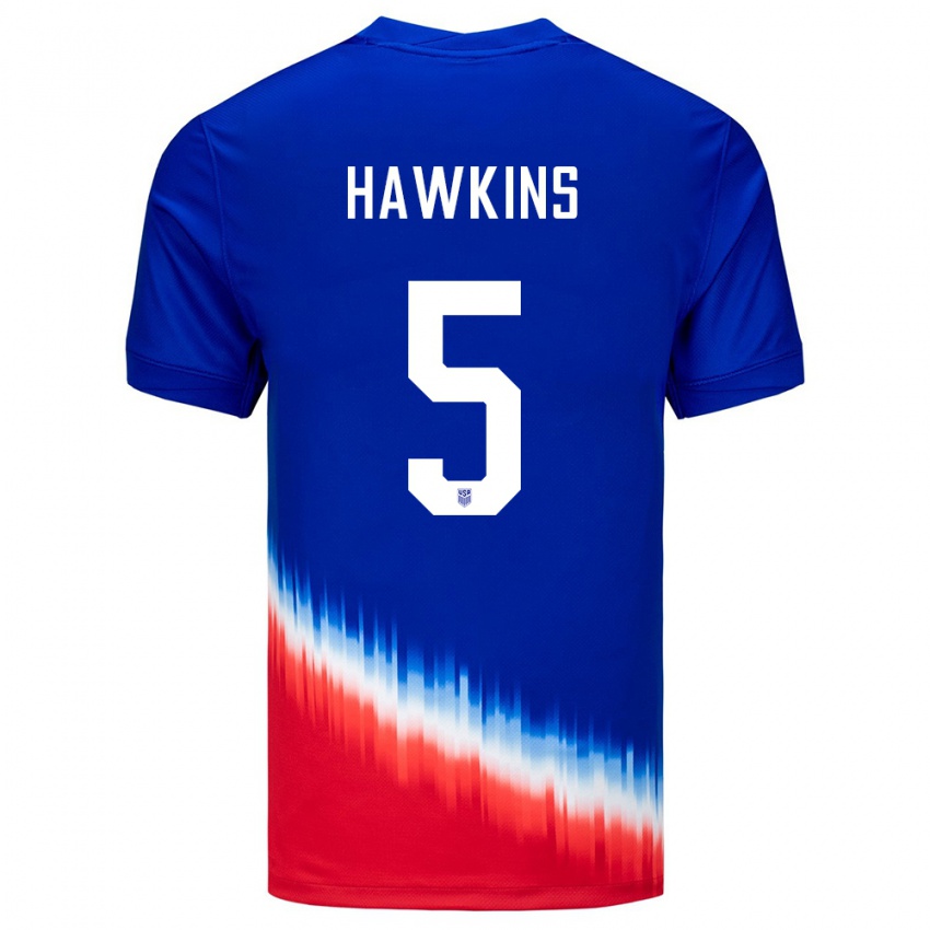 Niño Camiseta Estados Unidos Stuart Hawkins #5 Azul 2ª Equipación 24-26 La Camisa Perú