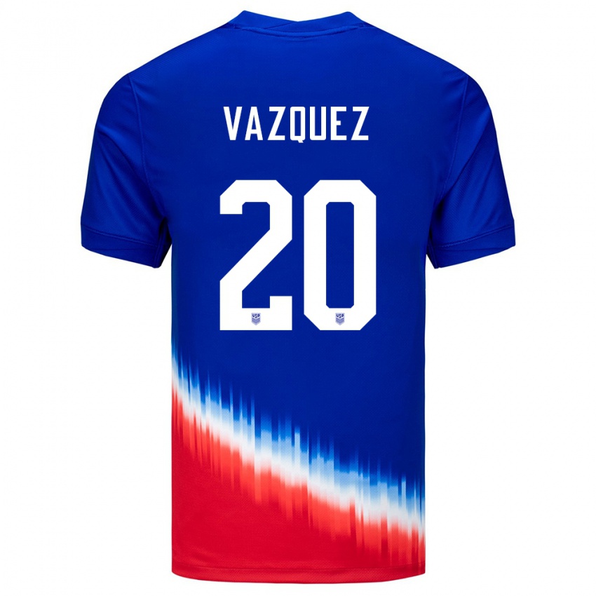 Niño Camiseta Estados Unidos David Vazquez #20 Azul 2ª Equipación 24-26 La Camisa Perú