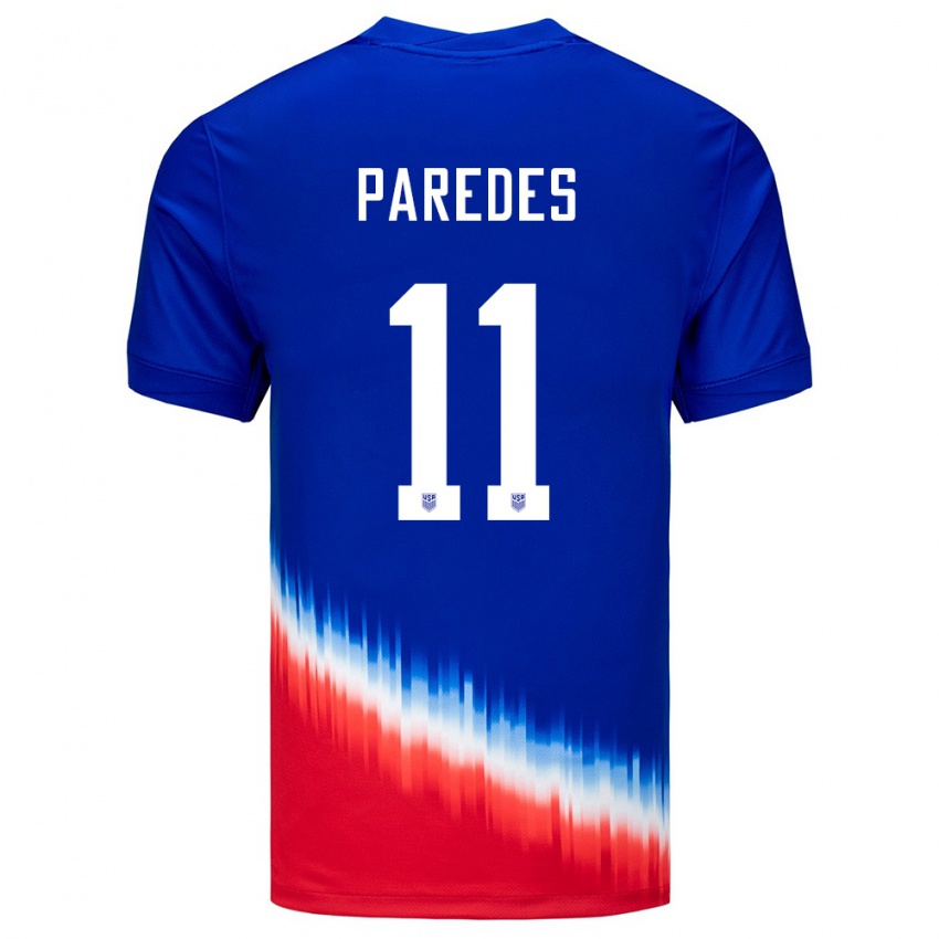 Niño Camiseta Estados Unidos Kevin Paredes #11 Azul 2ª Equipación 24-26 La Camisa Perú