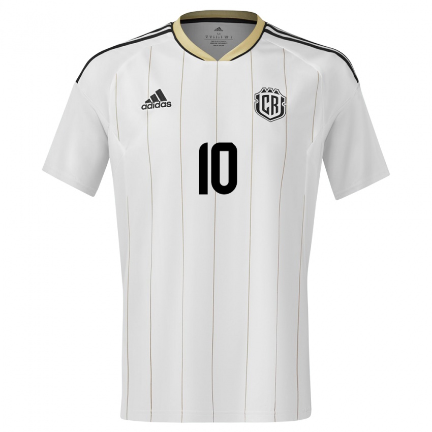 Niño Camiseta Costa Rica Brandon Aguilera #10 Blanco 2ª Equipación 24-26 La Camisa Perú