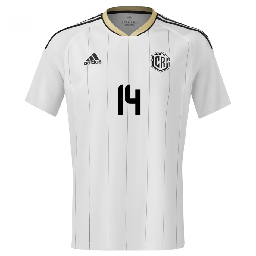 Niño Camiseta Costa Rica Orlando Galo #14 Blanco 2ª Equipación 24-26 La Camisa Perú