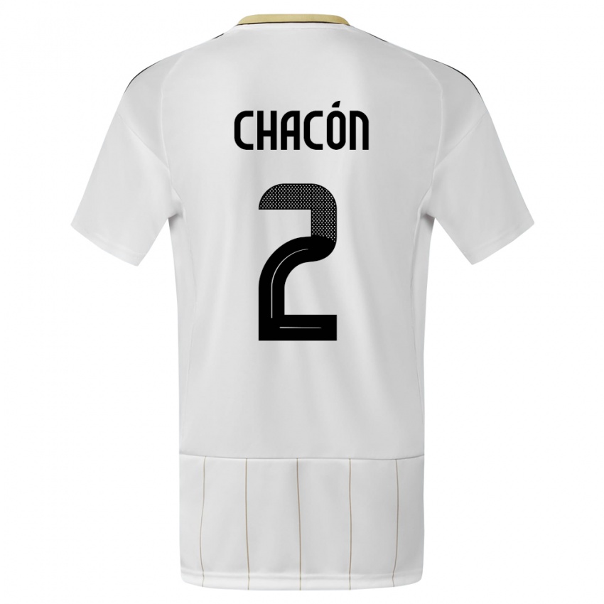 Niño Camiseta Costa Rica Daniel Chacon #2 Blanco 2ª Equipación 24-26 La Camisa Perú