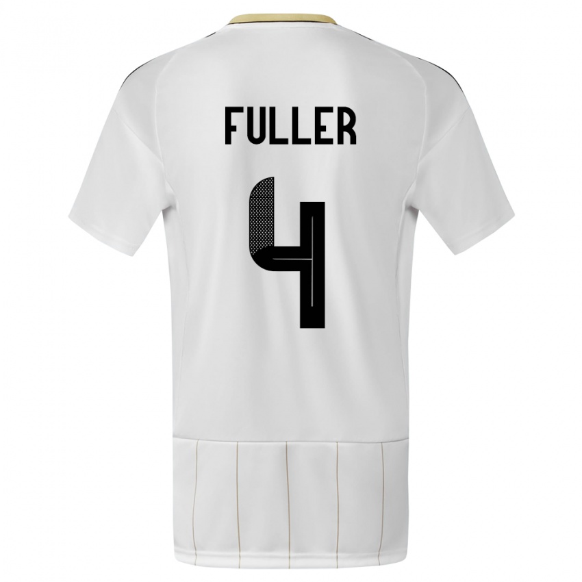 Niño Camiseta Costa Rica Keysher Fuller #4 Blanco 2ª Equipación 24-26 La Camisa Perú