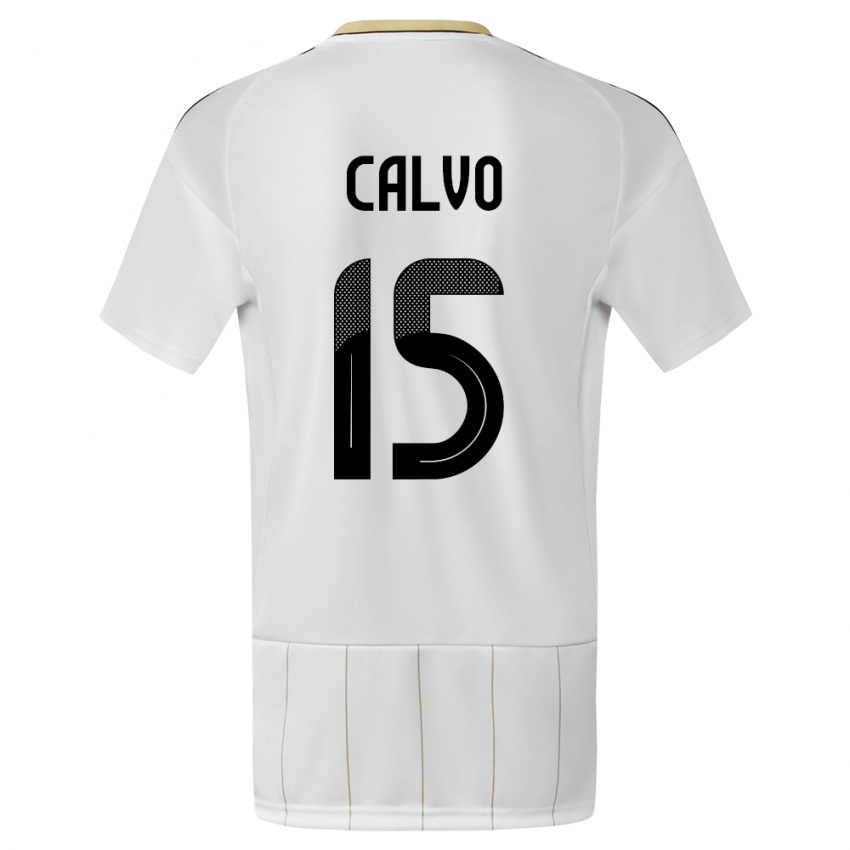 Niño Camiseta Costa Rica Francisco Calvo #15 Blanco 2ª Equipación 24-26 La Camisa Perú