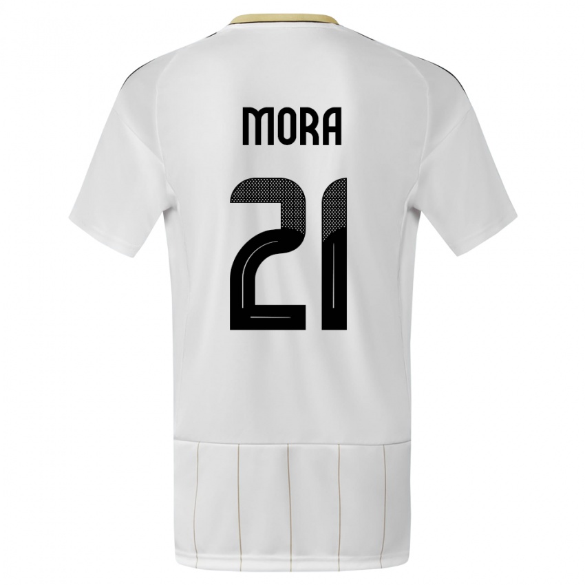 Niño Camiseta Costa Rica Carlos Mora #21 Blanco 2ª Equipación 24-26 La Camisa Perú