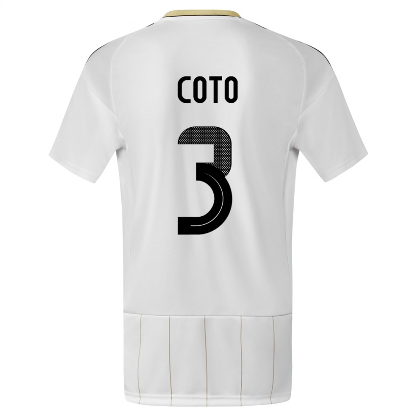 Niño Camiseta Costa Rica Maria Coto #3 Blanco 2ª Equipación 24-26 La Camisa Perú