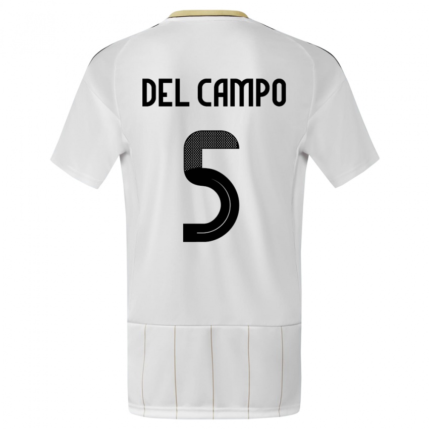 Niño Camiseta Costa Rica Valeria Del Campo #5 Blanco 2ª Equipación 24-26 La Camisa Perú