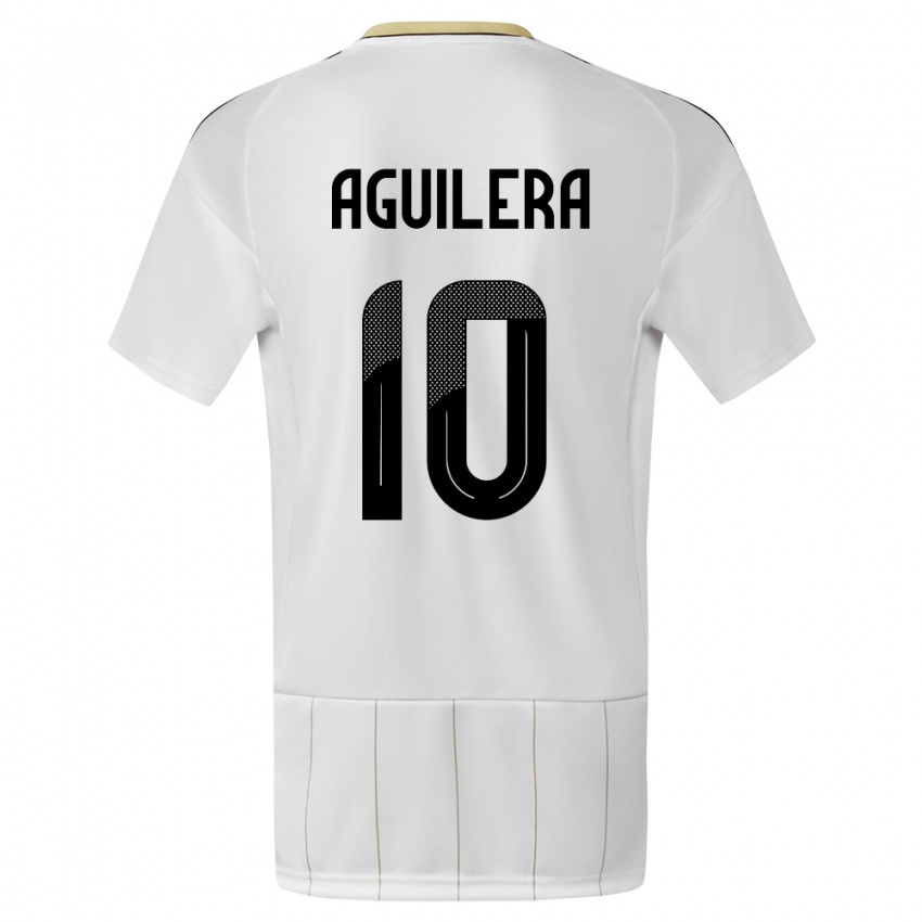 Niño Camiseta Costa Rica Brandon Aguilera #10 Blanco 2ª Equipación 24-26 La Camisa Perú