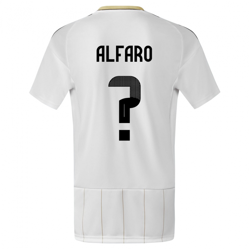 Niño Camiseta Costa Rica Juan Alfaro #0 Blanco 2ª Equipación 24-26 La Camisa Perú