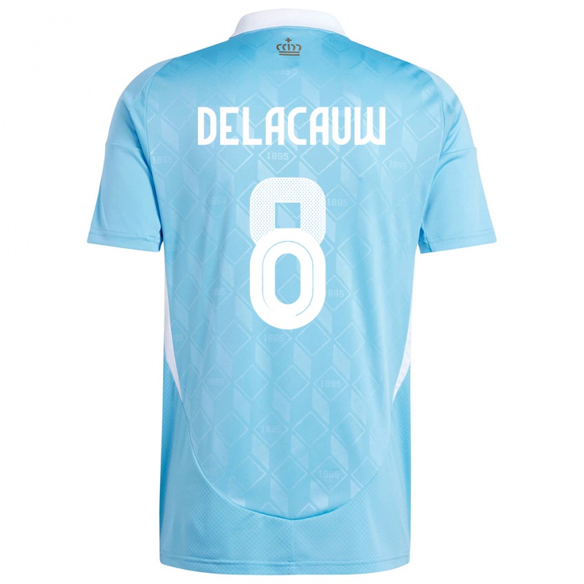 Niño Camiseta Bélgica Feli Delacauw #8 Azul 2ª Equipación 24-26 La Camisa Perú