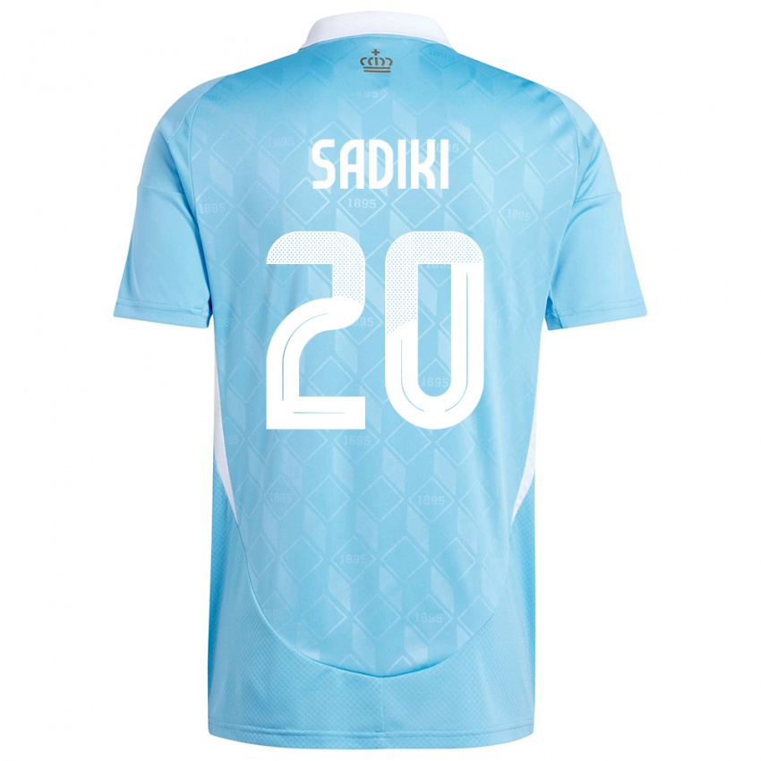 Niño Camiseta Bélgica Noah Sadiki #20 Azul 2ª Equipación 24-26 La Camisa Perú