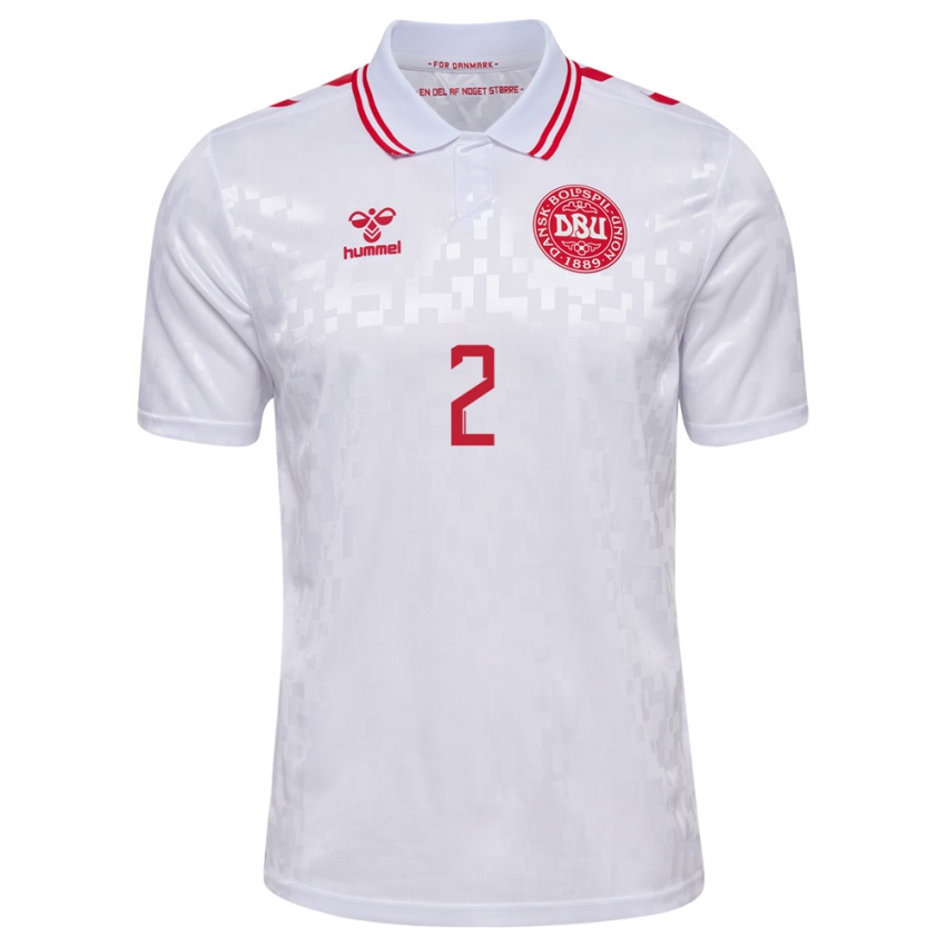 Niño Camiseta Dinamarca Joachim Andersen #2 Blanco 2ª Equipación 24-26 La Camisa Perú