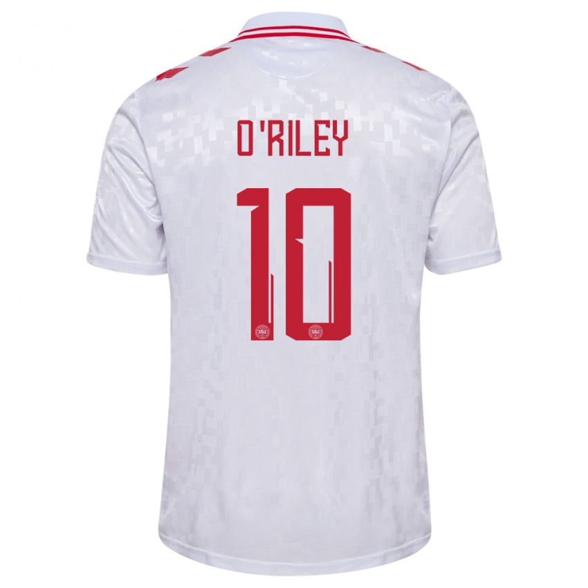 Niño Camiseta Dinamarca Matt O Riley #10 Blanco 2ª Equipación 24-26 La Camisa Perú