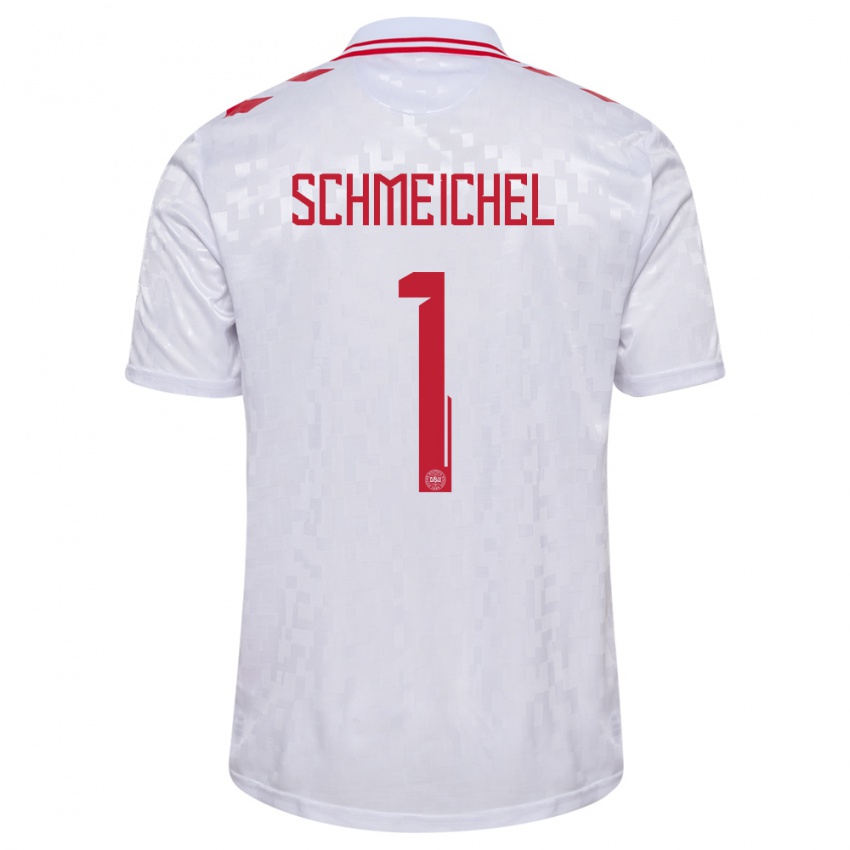 Niño Camiseta Dinamarca Kasper Schmeichel #1 Blanco 2ª Equipación 24-26 La Camisa Perú