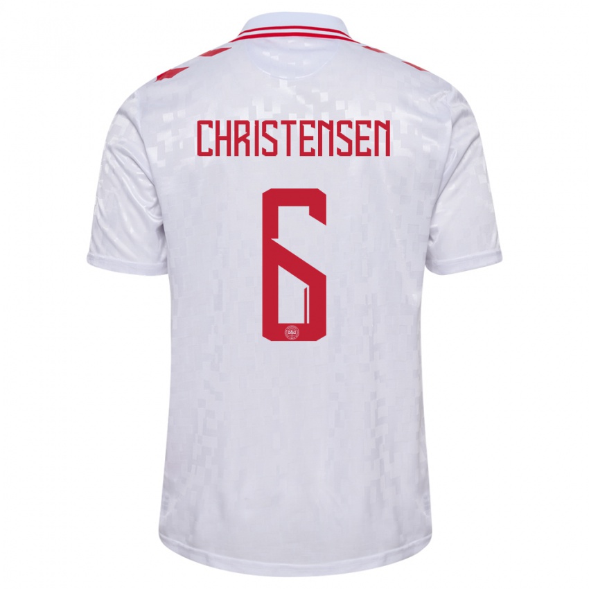 Niño Camiseta Dinamarca Andreas Christensen #6 Blanco 2ª Equipación 24-26 La Camisa Perú