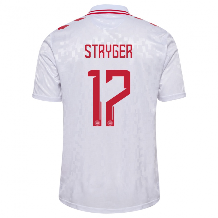 Niño Camiseta Dinamarca Jens Stryger Larsen #17 Blanco 2ª Equipación 24-26 La Camisa Perú