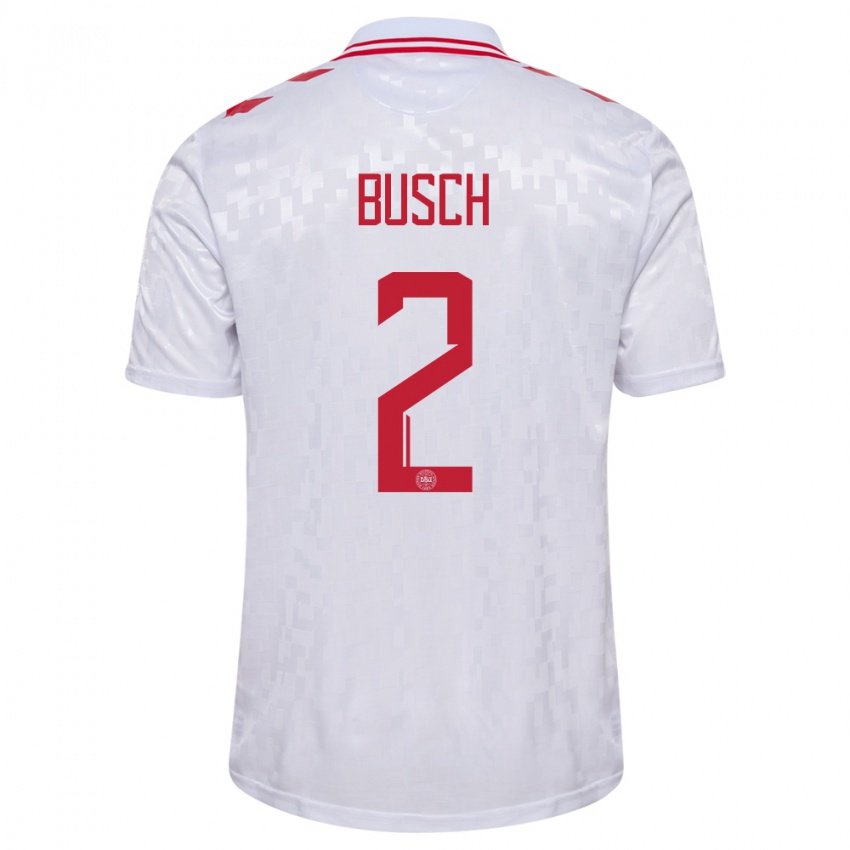 Niño Camiseta Dinamarca Alexander Busch #2 Blanco 2ª Equipación 24-26 La Camisa Perú