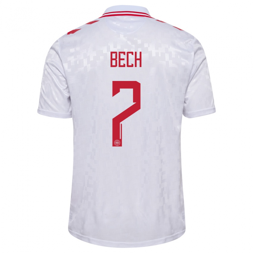 Niño Camiseta Dinamarca Tobias Bech #7 Blanco 2ª Equipación 24-26 La Camisa Perú