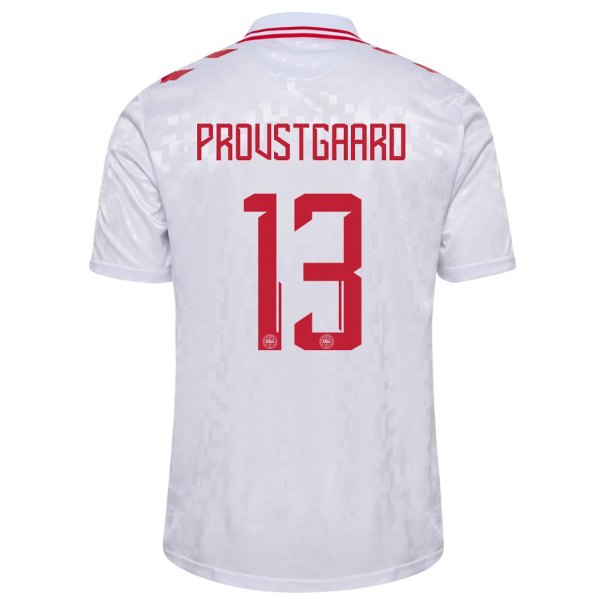 Niño Camiseta Dinamarca Oliver Provstgaard #13 Blanco 2ª Equipación 24-26 La Camisa Perú