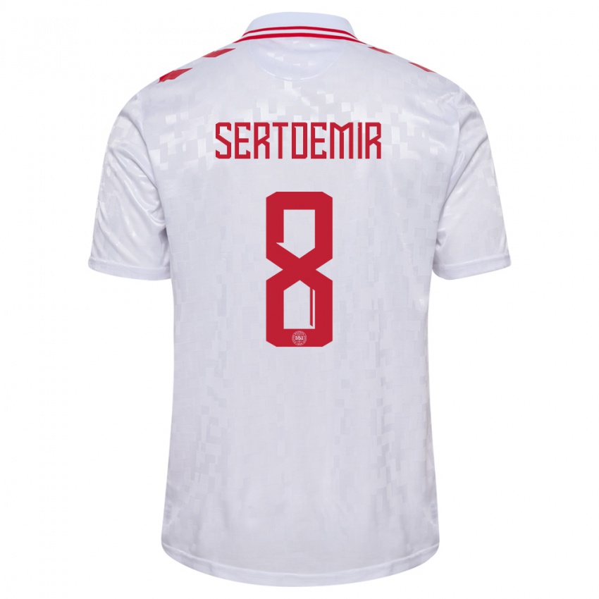 Niño Camiseta Dinamarca Zidan Sertdemir #8 Blanco 2ª Equipación 24-26 La Camisa Perú