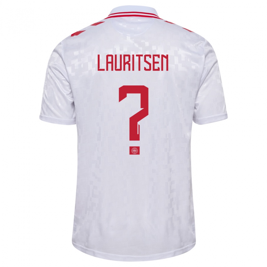 Niño Camiseta Dinamarca Mads Lauritsen #0 Blanco 2ª Equipación 24-26 La Camisa Perú