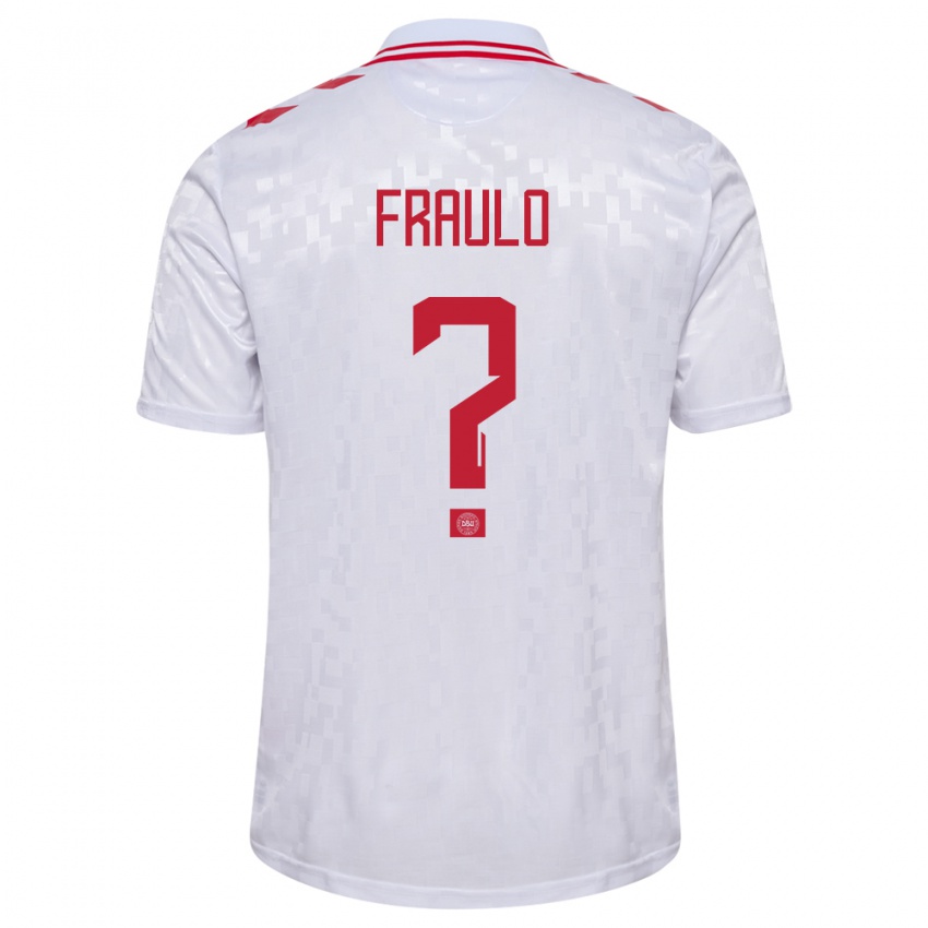 Niño Camiseta Dinamarca Gustav Fraulo #0 Blanco 2ª Equipación 24-26 La Camisa Perú