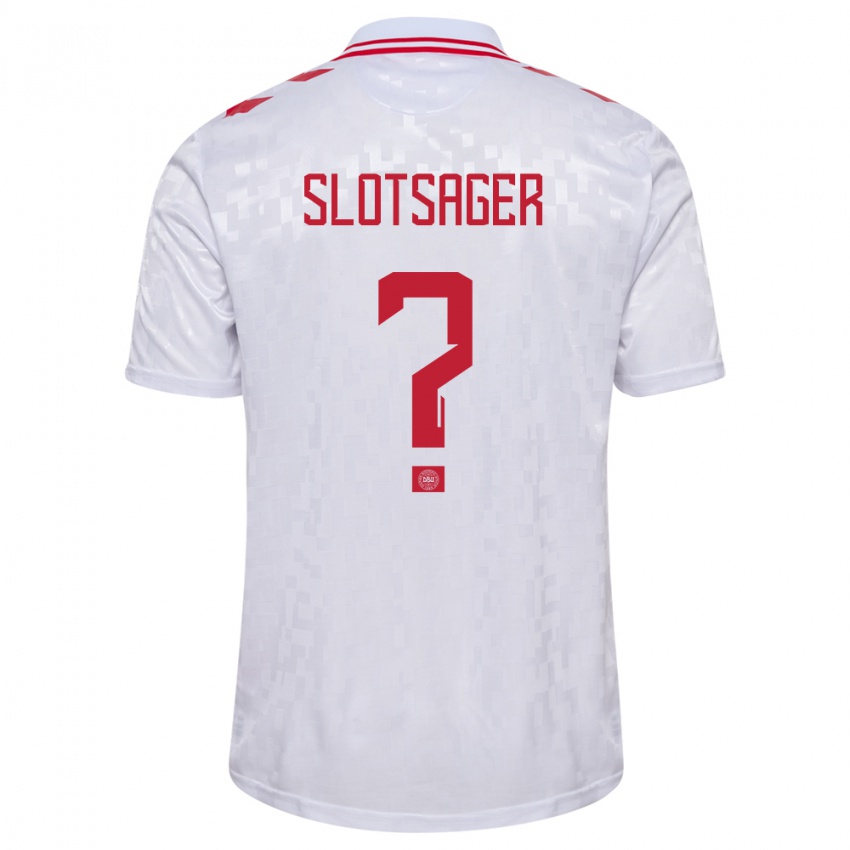 Niño Camiseta Dinamarca Tobias Slotsager #0 Blanco 2ª Equipación 24-26 La Camisa Perú