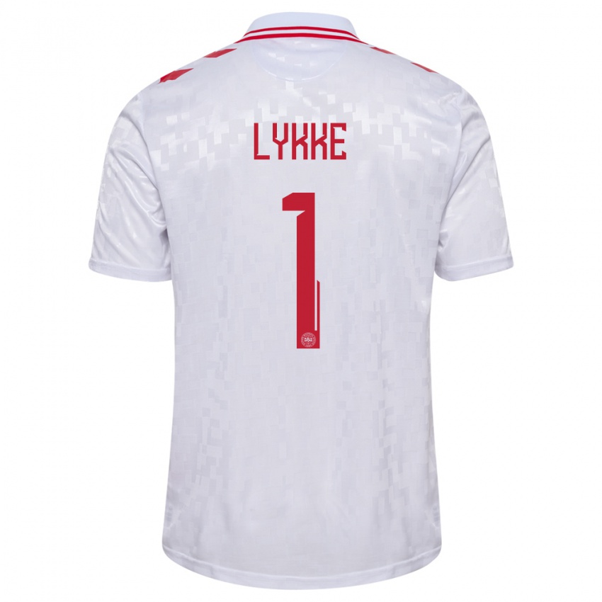 Niño Camiseta Dinamarca William Lykke #1 Blanco 2ª Equipación 24-26 La Camisa Perú