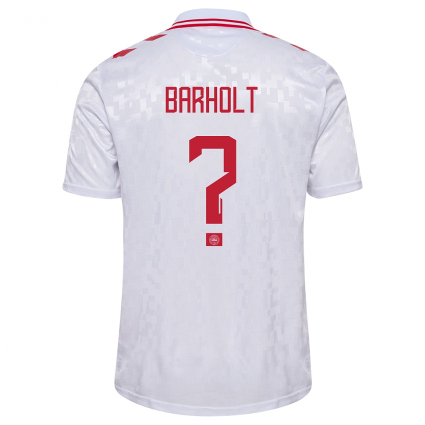 Niño Camiseta Dinamarca Noah Barholt #0 Blanco 2ª Equipación 24-26 La Camisa Perú