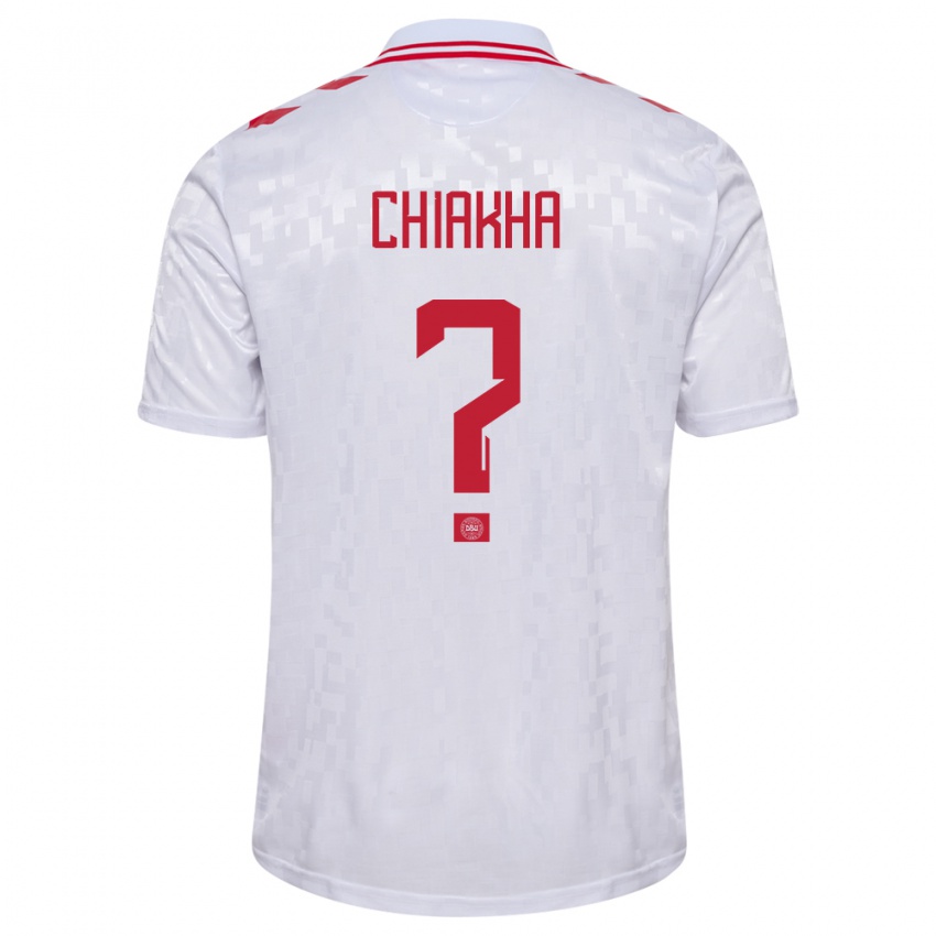 Niño Camiseta Dinamarca Amin Chiakha #0 Blanco 2ª Equipación 24-26 La Camisa Perú