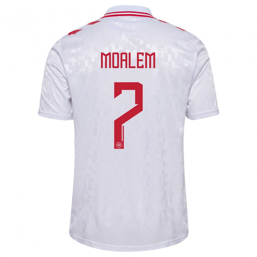 Niño Camiseta Dinamarca Jonathan Moalem #7 Blanco 2ª Equipación 24-26 La Camisa Perú