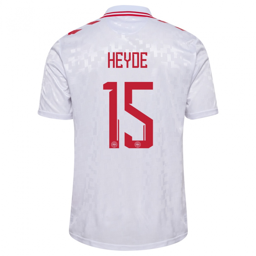 Niño Camiseta Dinamarca Malte Heyde #15 Blanco 2ª Equipación 24-26 La Camisa Perú