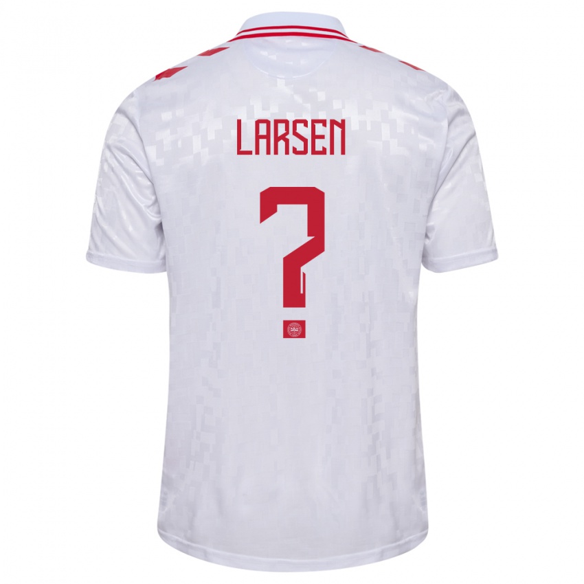 Niño Camiseta Dinamarca Sander Larsen #0 Blanco 2ª Equipación 24-26 La Camisa Perú