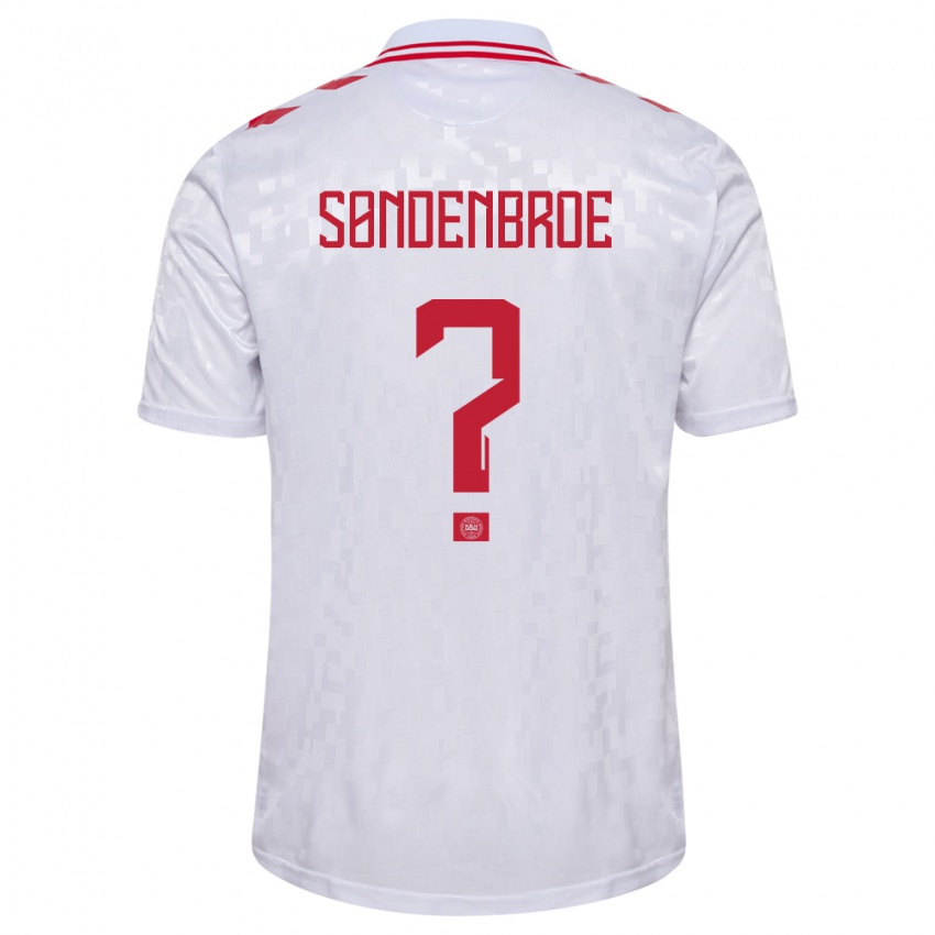 Niño Camiseta Dinamarca Andreas Søndenbroe #0 Blanco 2ª Equipación 24-26 La Camisa Perú