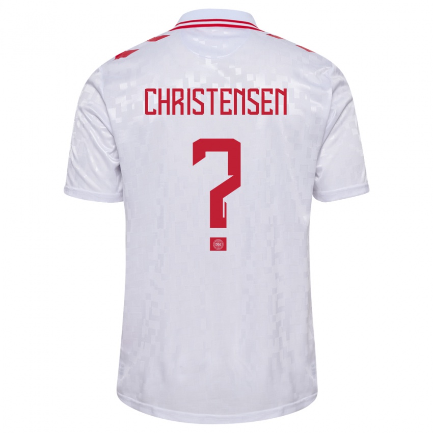 Niño Camiseta Dinamarca Sebastian Christensen #0 Blanco 2ª Equipación 24-26 La Camisa Perú