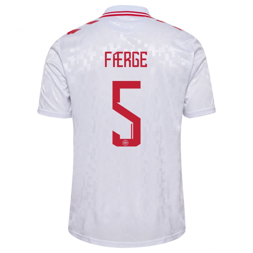 Niño Camiseta Dinamarca Emma Farge #5 Blanco 2ª Equipación 24-26 La Camisa Perú