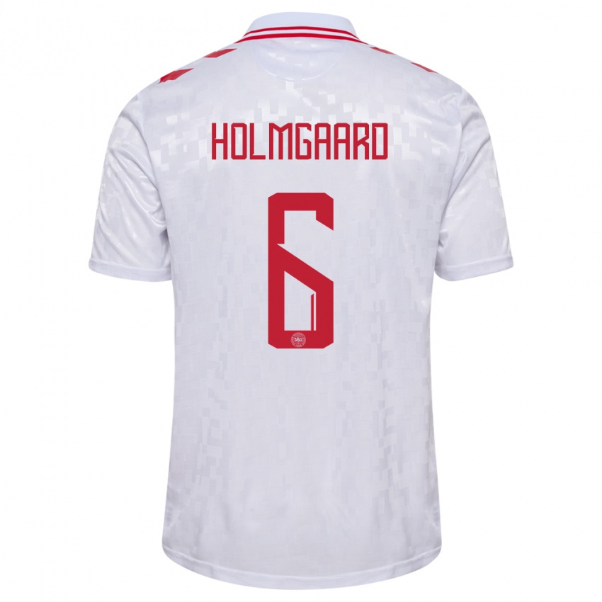 Niño Camiseta Dinamarca Karen Holmgaard #6 Blanco 2ª Equipación 24-26 La Camisa Perú