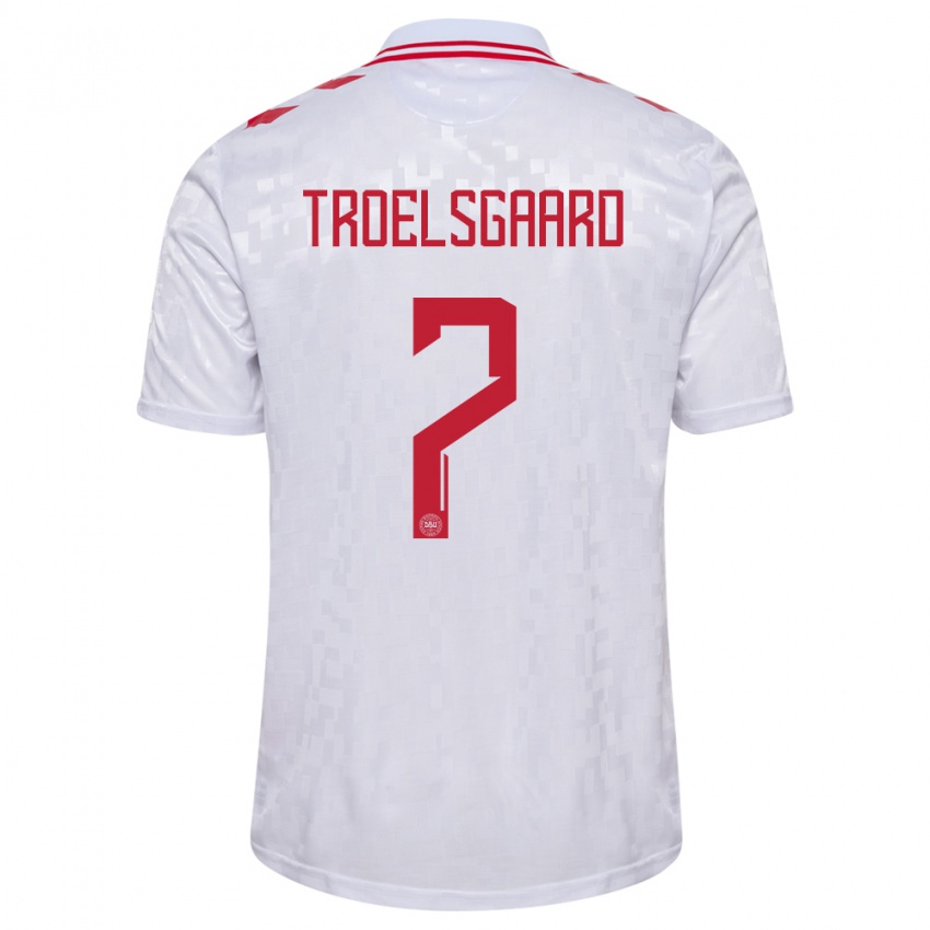 Niño Camiseta Dinamarca Sanne Troelsgaard #7 Blanco 2ª Equipación 24-26 La Camisa Perú