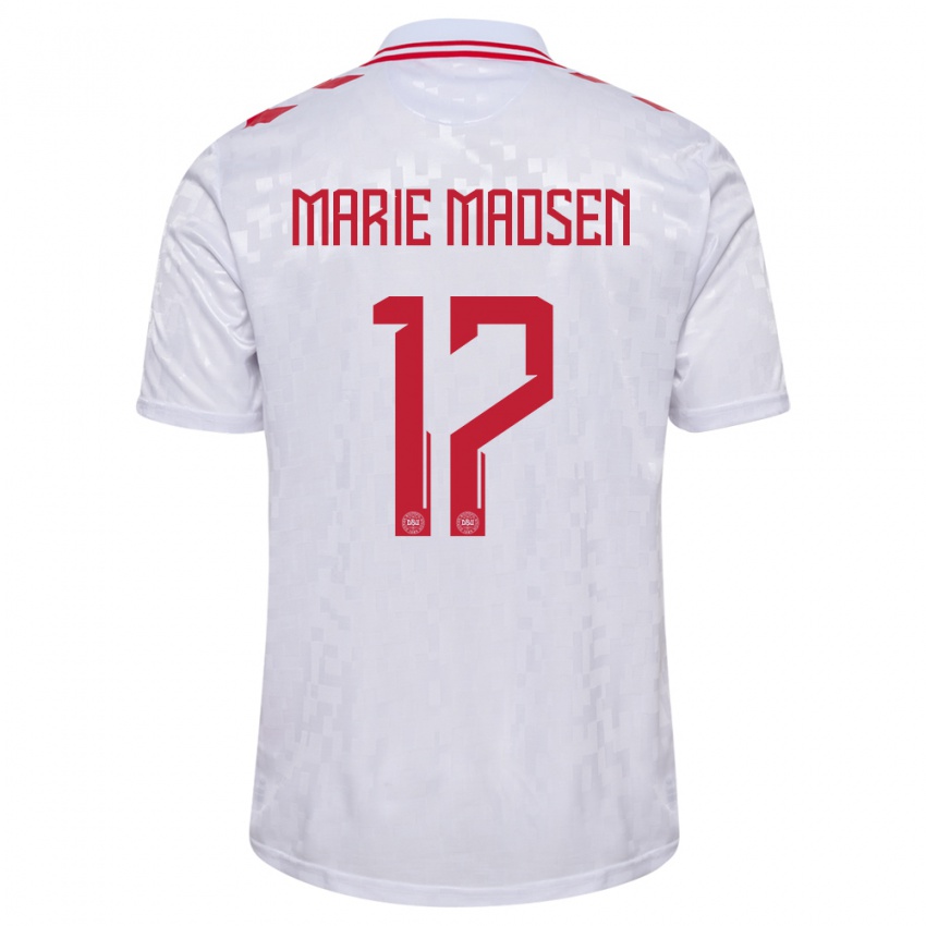 Niño Camiseta Dinamarca Rikke Marie Madsen #17 Blanco 2ª Equipación 24-26 La Camisa Perú