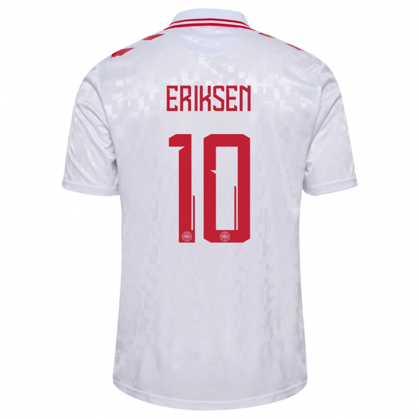 Niño Camiseta Dinamarca Christian Eriksen #10 Blanco 2ª Equipación 24-26 La Camisa Perú