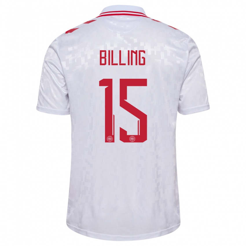 Niño Camiseta Dinamarca Philip Billing #15 Blanco 2ª Equipación 24-26 La Camisa Perú