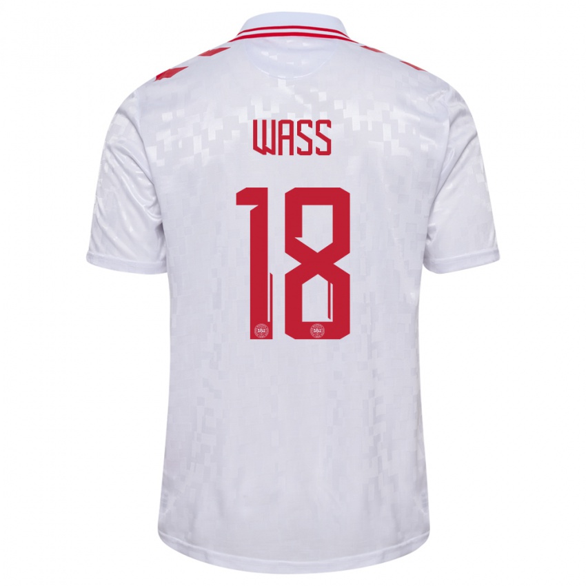 Niño Camiseta Dinamarca Daniel Wass #18 Blanco 2ª Equipación 24-26 La Camisa Perú