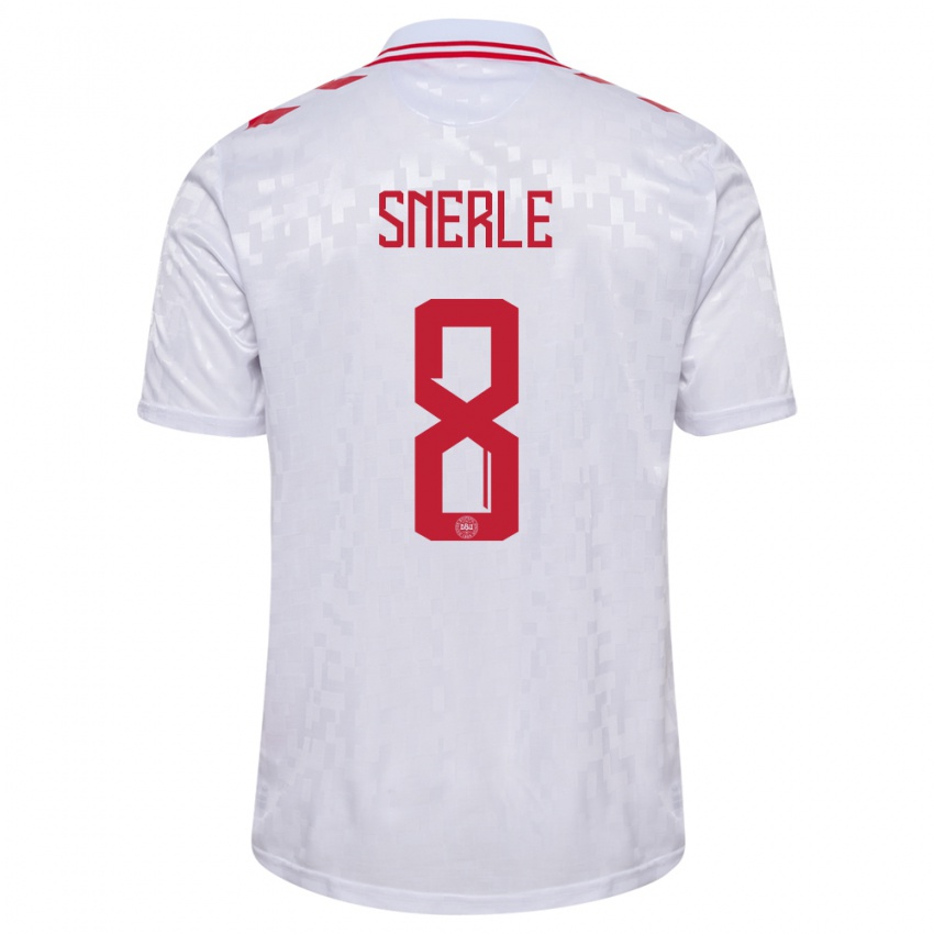 Niño Camiseta Dinamarca Emma Snerle #8 Blanco 2ª Equipación 24-26 La Camisa Perú