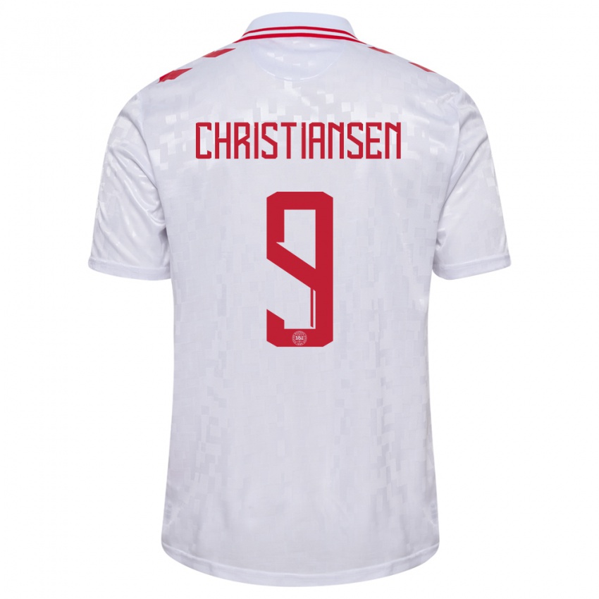 Niño Camiseta Dinamarca Nanna Christiansen #9 Blanco 2ª Equipación 24-26 La Camisa Perú