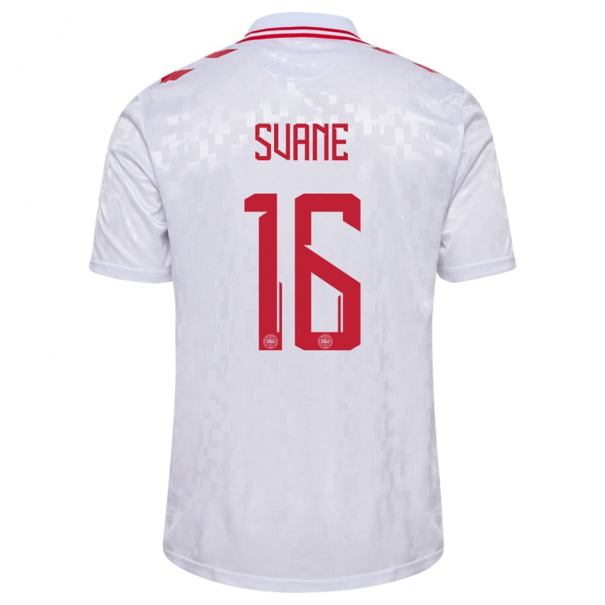 Niño Camiseta Dinamarca Katrine Svane #16 Blanco 2ª Equipación 24-26 La Camisa Perú