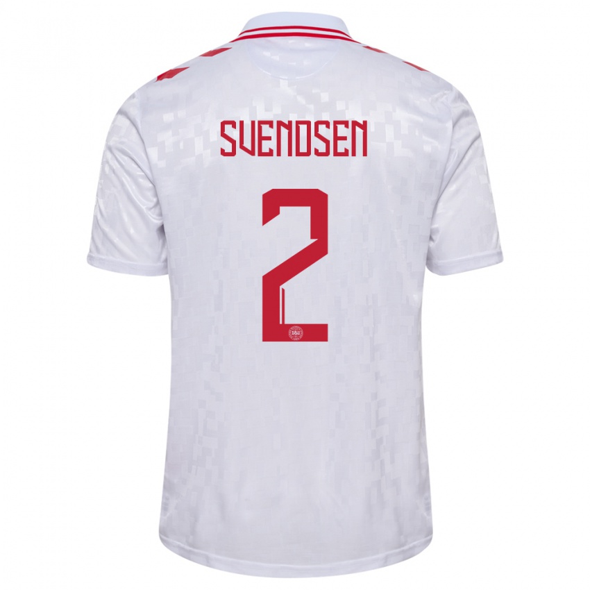 Niño Camiseta Dinamarca Oliver Svendsen #2 Blanco 2ª Equipación 24-26 La Camisa Perú