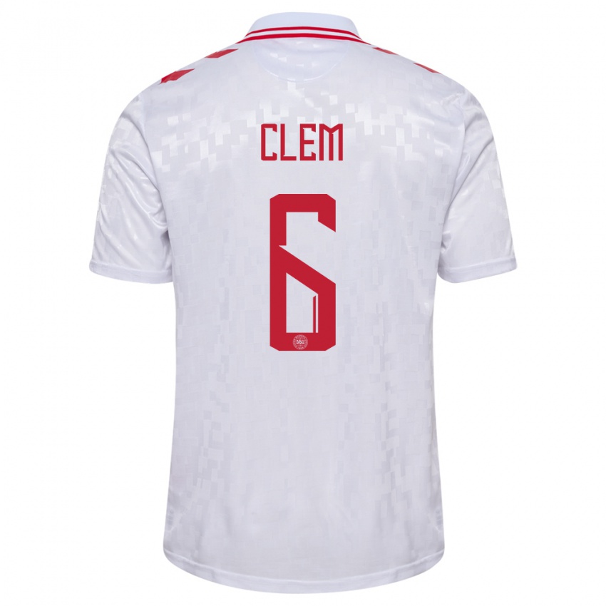 Niño Camiseta Dinamarca William Clem #6 Blanco 2ª Equipación 24-26 La Camisa Perú